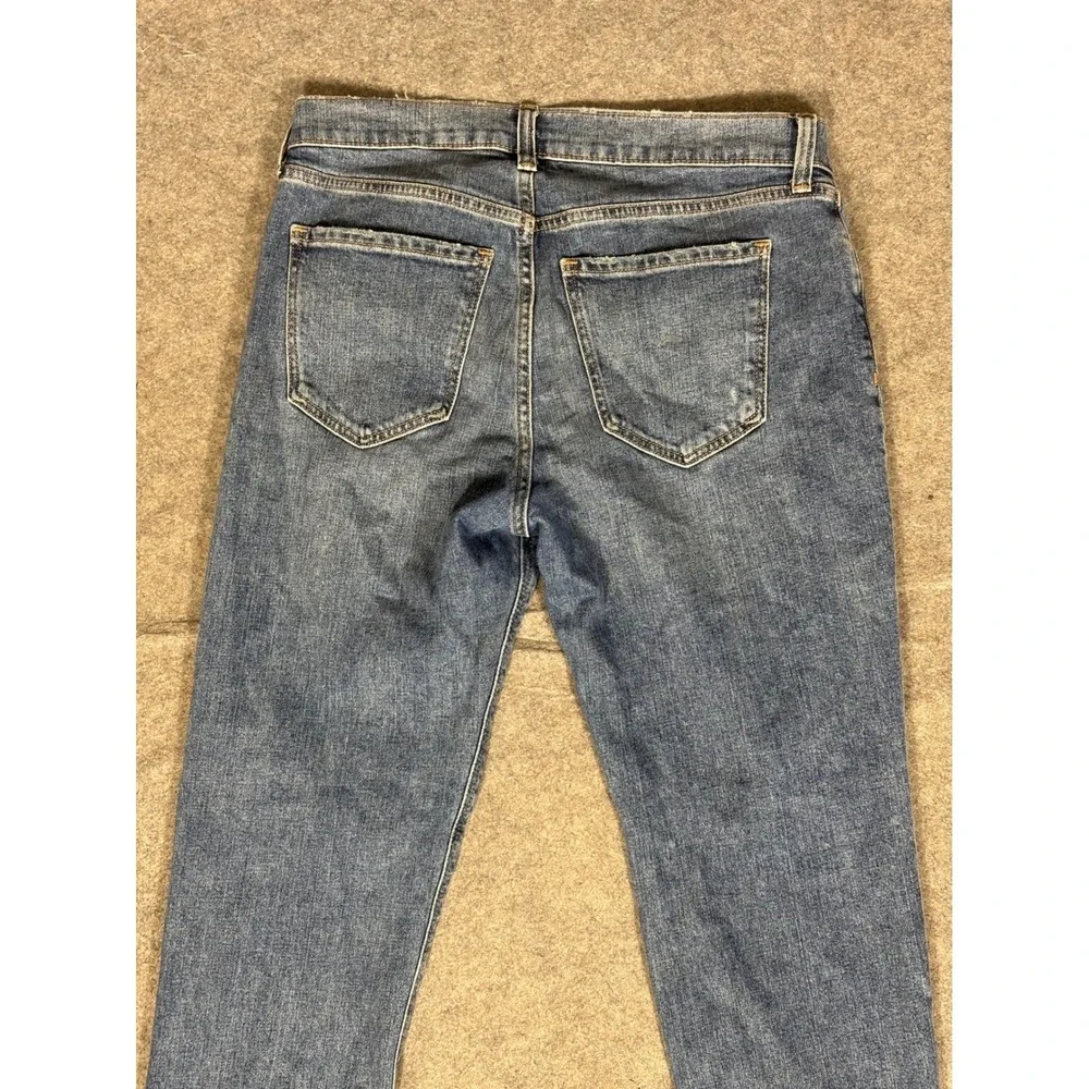 Old Navy Boyfriend Mid-Rise Distressed Jeans Medium‎ Wash Women Size 2 1166